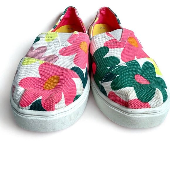 TOMS Women's Floral Canvas Slip On Shoes Size 5.5 - Picture 2 of 6